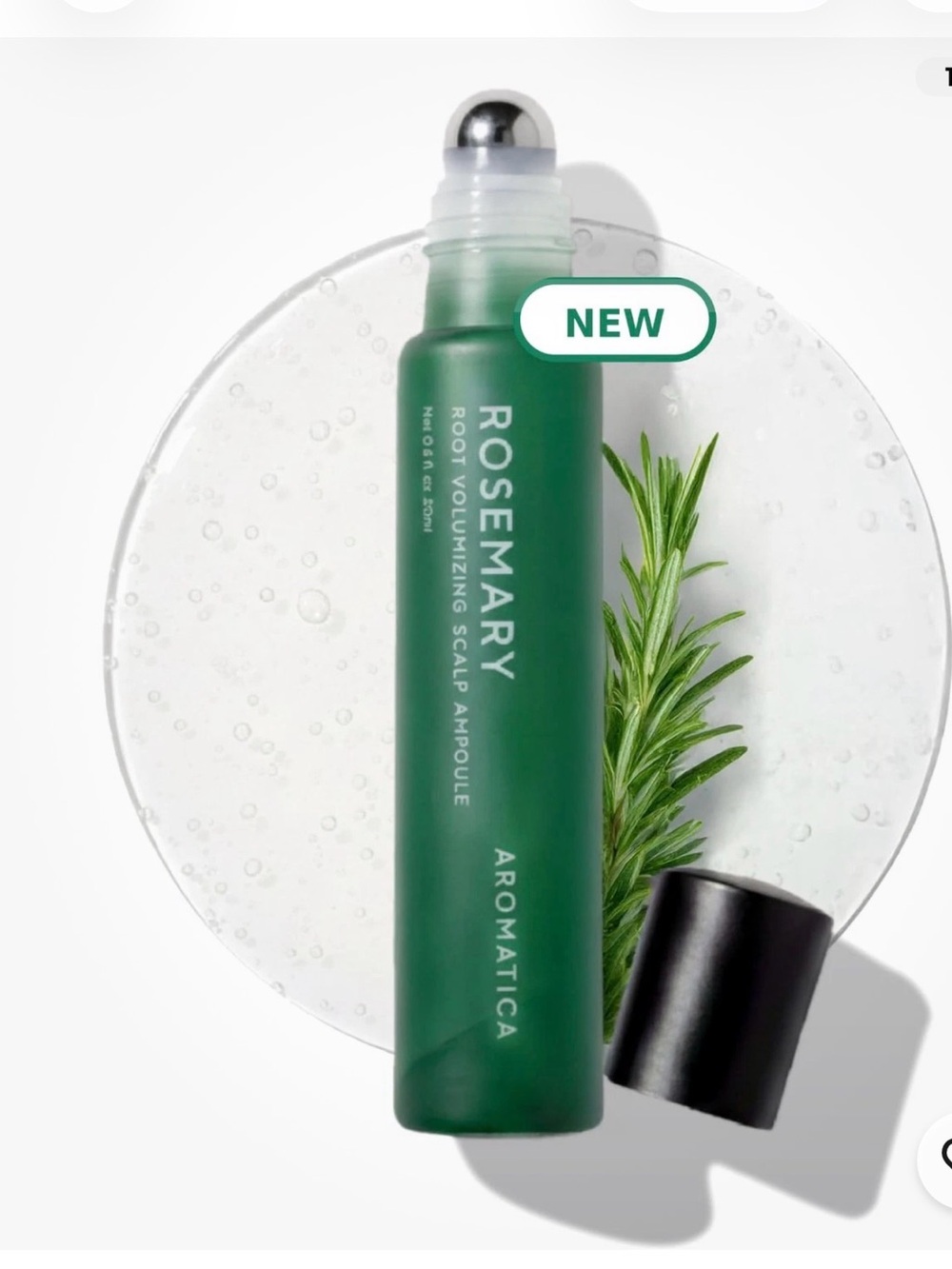 Aromatica Rosemary Root Volumizing Scalp Ampoule - Green Roller Bottle